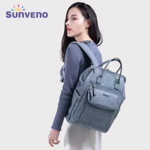 Sunveno New Diaper Bag Backpack Large Capacity Waterproof Nappy Bag  Nursing Handbag
