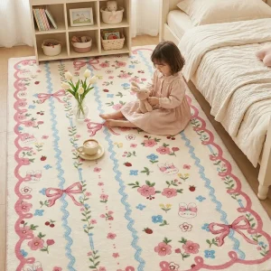 Ins Style Bedroom Decor Anti-slip Carpet Thick Plush Children's Floor Mat Fluffy Soft Cloakroom Rug