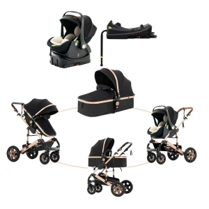 Baby Stroller and Car Seat,Baby Travel System with Isofix Base,Baby Carriage Up to 55lbs, 3in1