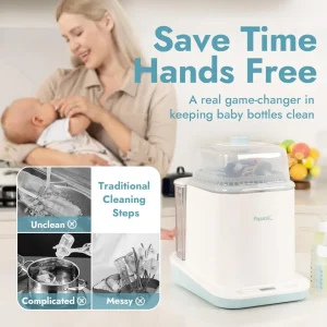 Baby Bottle Washer & Sterilizer & Dryer, 4-in-1 Bottle Washer Sanitizer for Bottles, Pump Parts