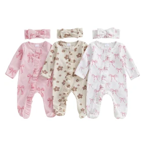 Adorable Baby Girl  Set with Matching Headband
