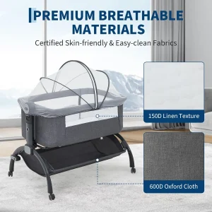 2-in-1 Baby Crib & Bedside Sleeper