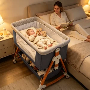3-in-1 Baby Travel Crib with 6 Heights