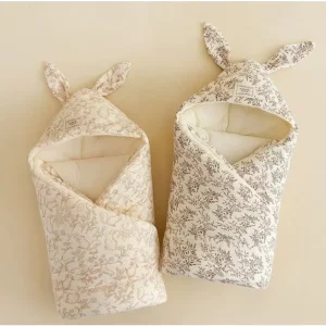 Cotton Newborn Swaddle Blanket with Bunny Ears