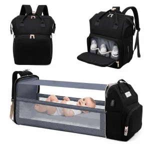 Waterproof Quilted Diaper Bag Backpack